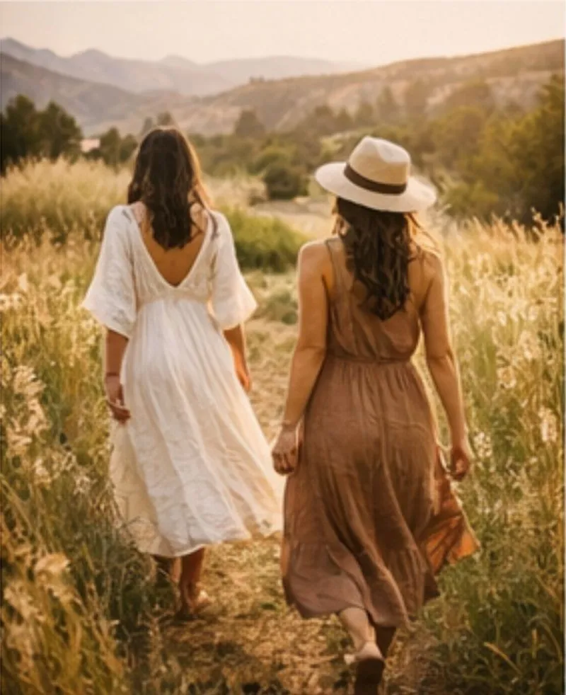 Women on twilight walk